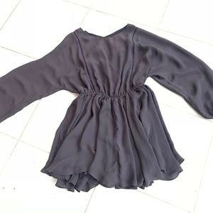 Love Shack Fancy Noelle Dress Charcoal Sz M NWT